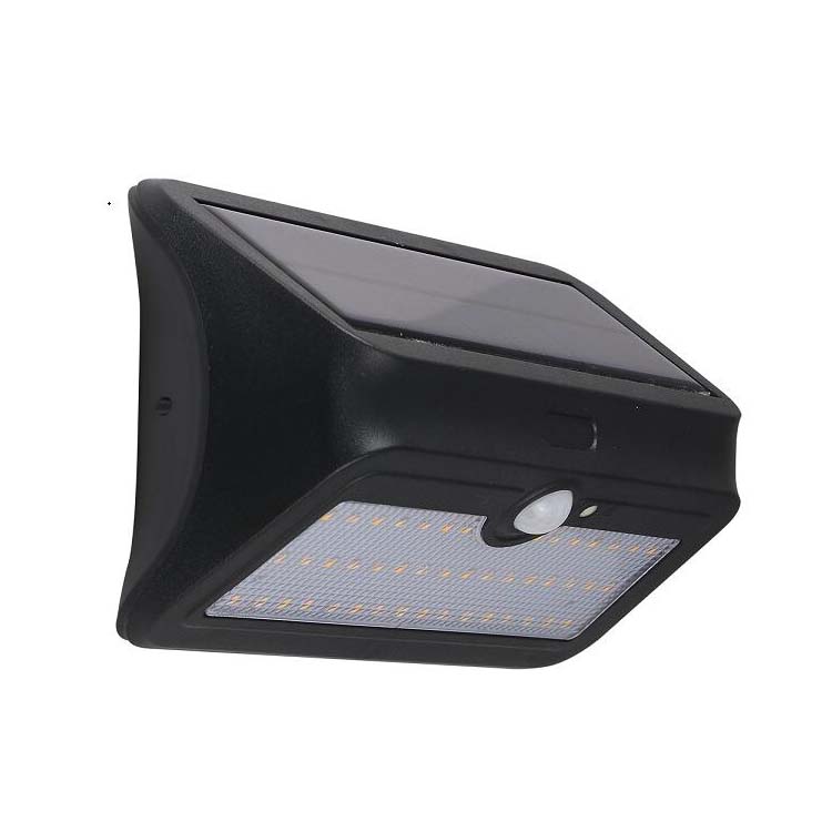 Custom Fashion Sensor Motion Wall Garden lightPlastic 1W Waterproof IP44 Modern Led Solar Induction Wall Lamp