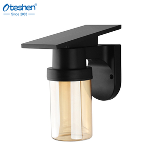 0.9W 3CCT অ্যাম্বার ট্রান্সপারেন্ট ABS LED সোলার ওয়াল লাইট, IP54 রিমোট কন্ট্রোল আউটডোর বারান্দা গার্ডেন ল্যাম্প Oteshen SL1932ET