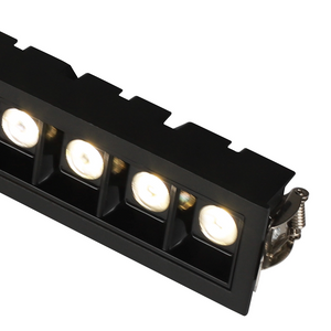 10W djupt anti-bl&auml;ndande inf&auml;llt linj&auml;rt LED-gallerljus - Oteshen LXT0450-10 Takspotlight i aluminium med fem lampor