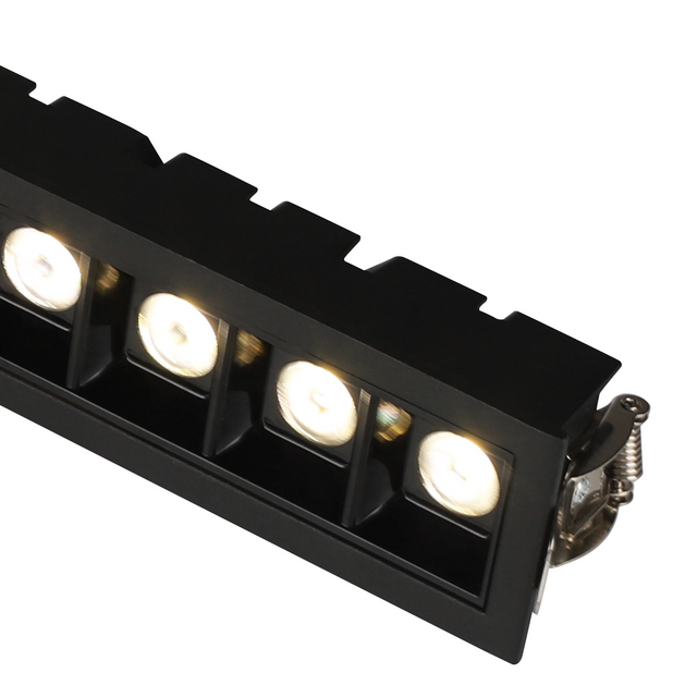 10W Deep Anti-Glare Recessed Linear LED grille Light - Oteshen LXT0450-10 Հինգ լամպի ալյումինե առաստաղի լուսարձակ