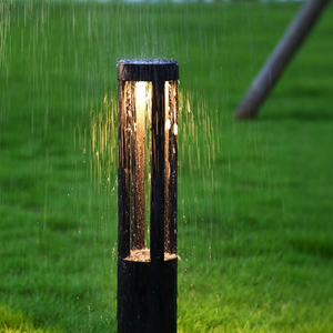 10W IP65 Slatted Hollow COB LED Light Bollard Garden, 40/60/80cm Outdoor Landscape Path Lamp - Oteshen LCP0140A-10 LCP0160A-10 LCP0180A-10