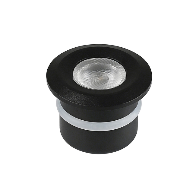 Oteshen LCG1910 1W мини LED камтылган прожектор кара түстүү, 12V төмөн чыңалуудагы шкафтын жарыгы